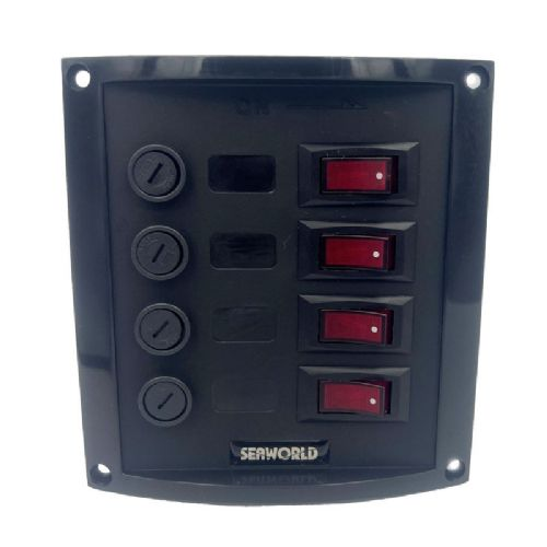 Schalttafel mit 4 Steckdosen 114 x 127 mm