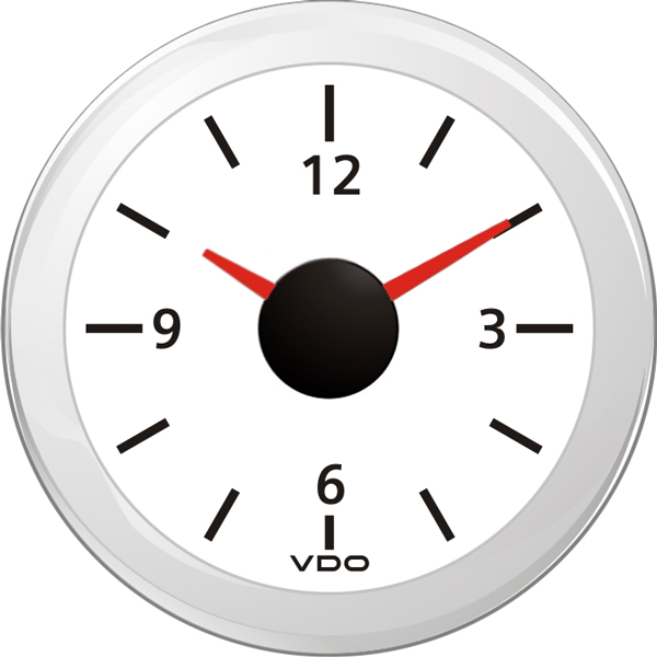 Vdo clock 12v, white ø52mm