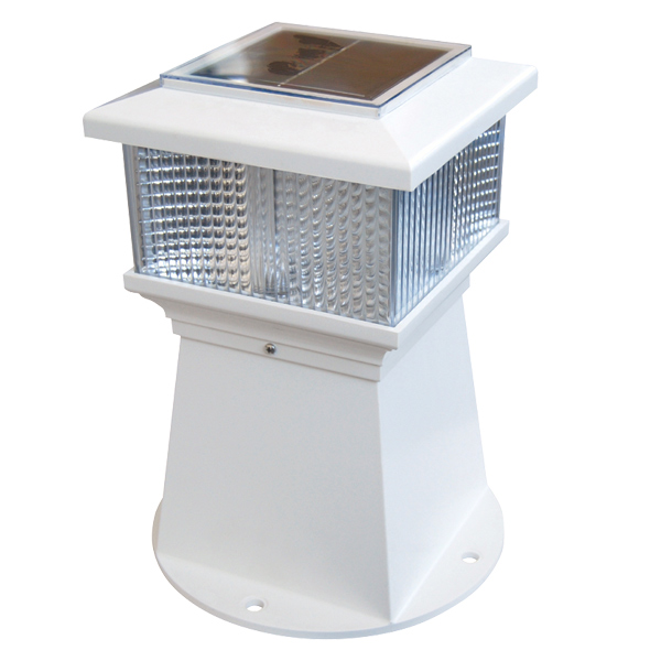 Dock Edge post bridge light LED w/solar cell, white light H-25cm Ø17cm