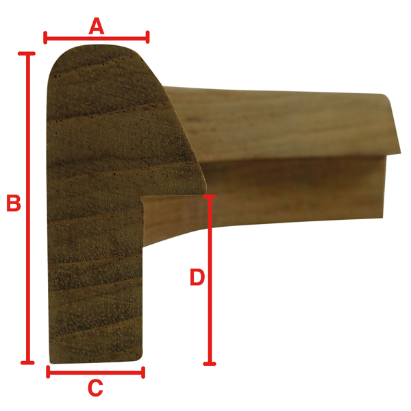 Roca teak outer corner for edge strip 50/90° 41x21mm