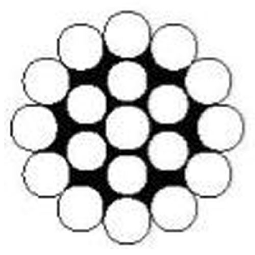 Stainless steel wire 1x19 Ø:4 mm Breaking strength 1344 kg