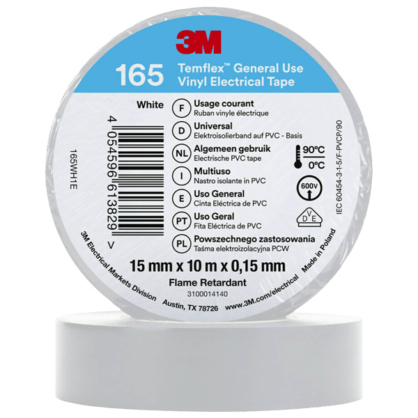 3M electrical tape 165 white 15 mm x 10m