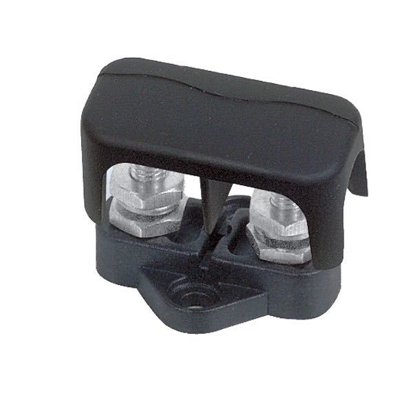 BEP junction block black double 6mm with cover