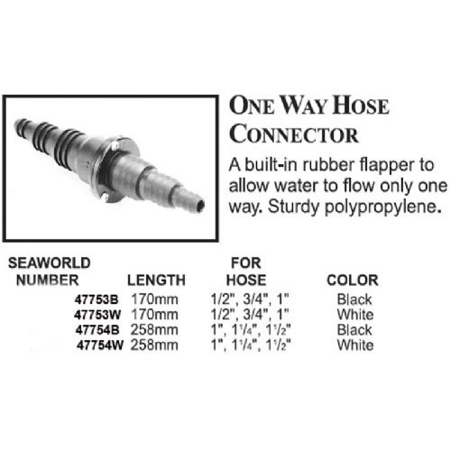 Seaworld Check valve black 1" - 1 1/4" - 1 1/2"