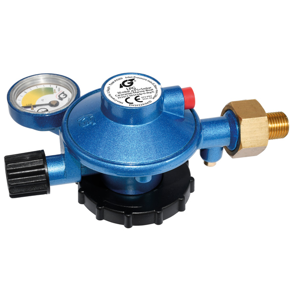 Gas regulator for 2 kg gas cylinders connection: M14 out 1/4"V