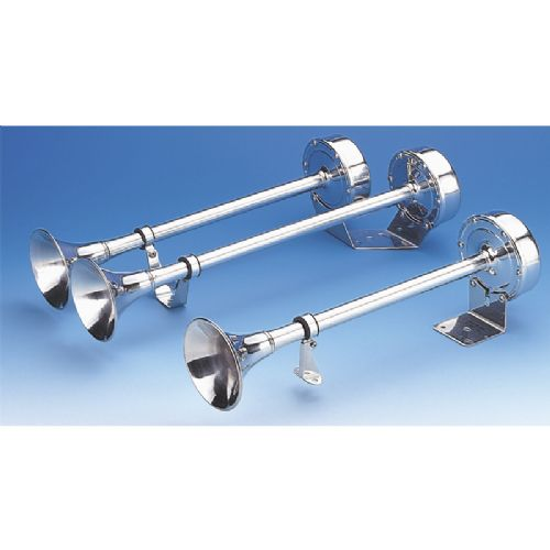 Trumpet horn rf double 12V 10A 115dB / 390-330 Hz L:455 mm*