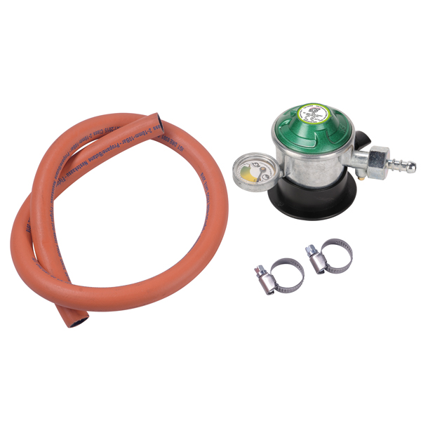 Gasregler Basic mit Manometer & 2 Meter Schlauch Ø10mm
