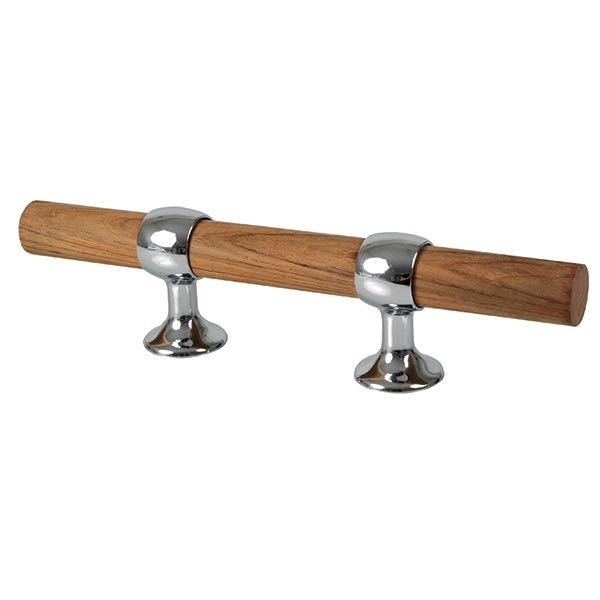 Bollard teak 300mm ø30 chrome