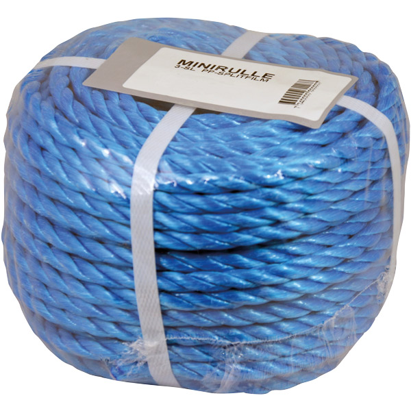Tarpaulin rope blue PP split film Ø8mm, 30m