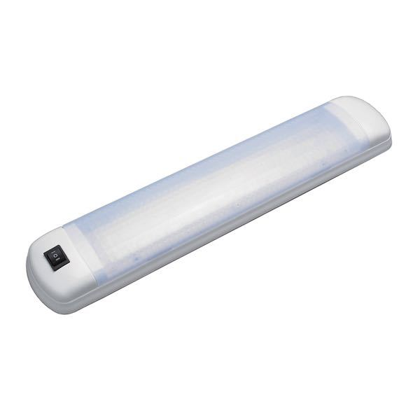 LED-Leuchte, weißes ABS, 2 x 54 LED warm, 12 & 24 V