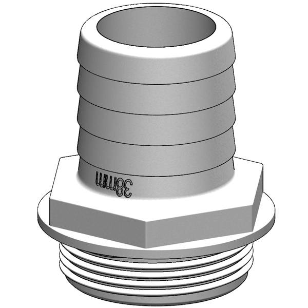 Trudesign Schlauchverbinder 1 1/2" 38mm weiß, für Y-Ventil