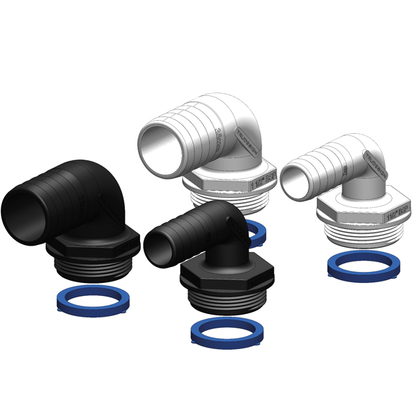 Trudesign Aquavalve Schlauchverbinder weiß 90° 1 1/2" 25mm