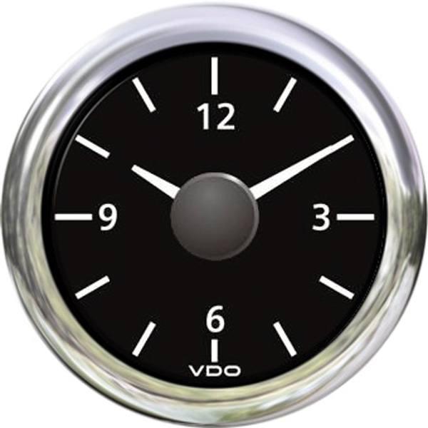 Vdo clock 24v, black ø52mm