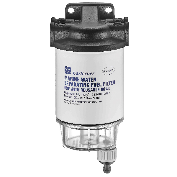 Fuel filter complete with aluminum top, clear bottom, 10 micron