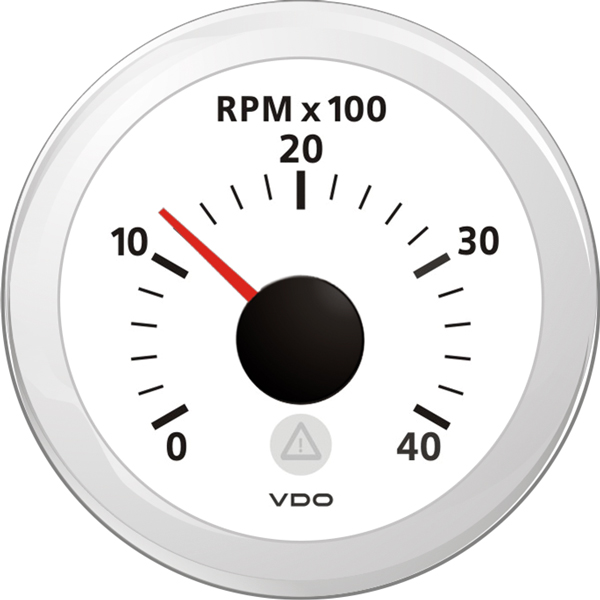 Vdo tachometer white 0-4000rpm ø52mm