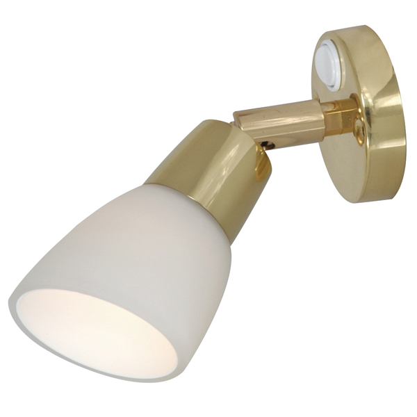 Etagenlampe Messing mit Opalschirm 3W LED