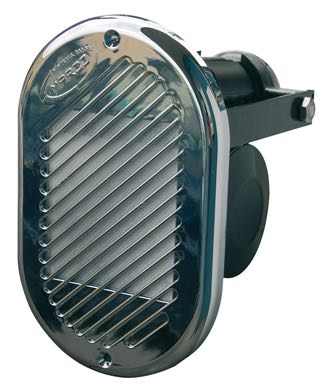Electric horn 24V for installation, chrome-plated
