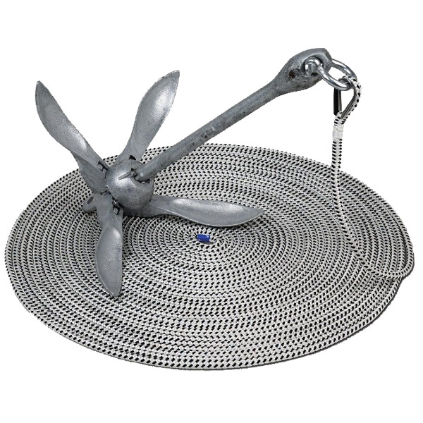 Ankerset, 3,2 kg Schirmanker 10mmx30m Polyesterseil