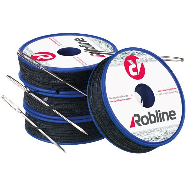 Robline Gewachstes Tackle Twine mit Nadel, 0,8 mm, weiß, Rolle mit 80 m