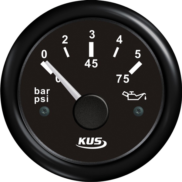 Kus Öldruck schwarz 0-5bar, 10-184 & 240-33ohm, 12/24v