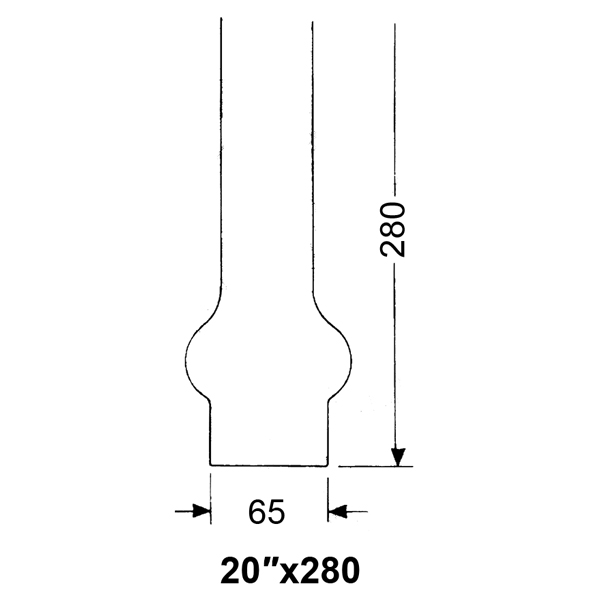 DHR Lamp Glass 65 x 280mm