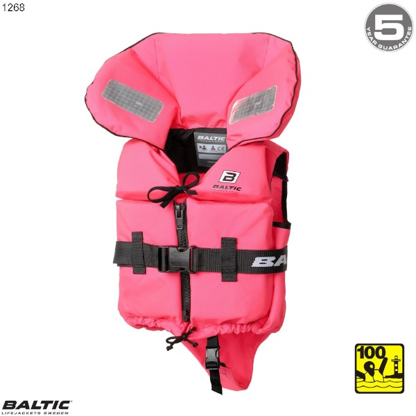 Schwimmweste für Kinder mit geteilter Vorderseite – Rosa – 3–15 kg.