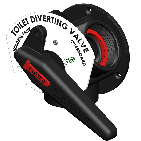 Trudesign Three-way valve 1 1/2" mounting through bulkhead black