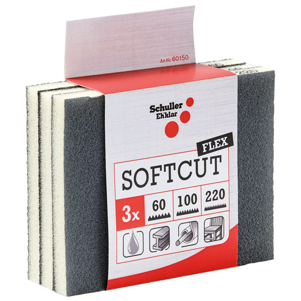 Schleifschwamm 3 Stück Körnung P60, P100 & P220