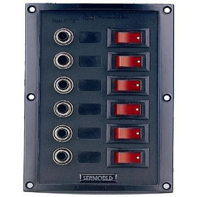 Kontaktplatte Kunststoff mit 6 Stk. Thermosicherung