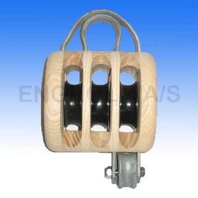 Træblok Dk M/Bjl+hsv 3sk 100mm 4" For 12-14mm Tov