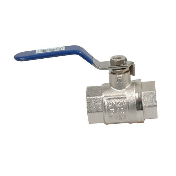 Kugelhahn Messing verchromt 2" säurebeständiger Griff