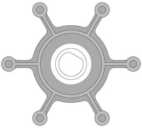 Johnson Impeller 09-1052S-9 Ø45.2mm