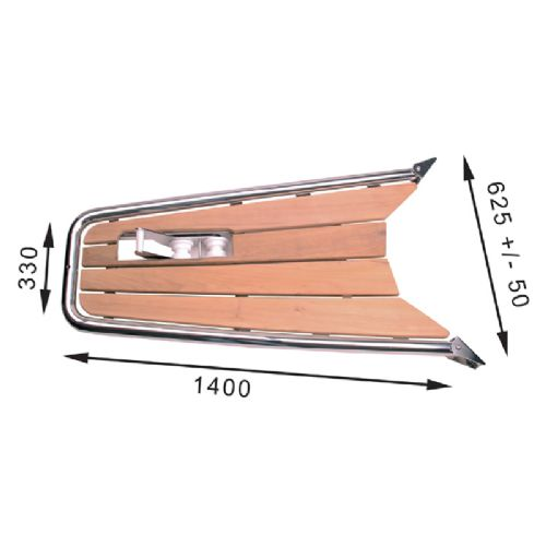 Bugplattform mit Ankerrolle 330 x 1400 mm für 34'-46' Boote Rohr Ø 42 mm