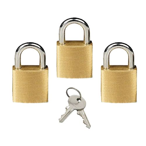 Padlock brass with short stainless steel shackle 50 mm