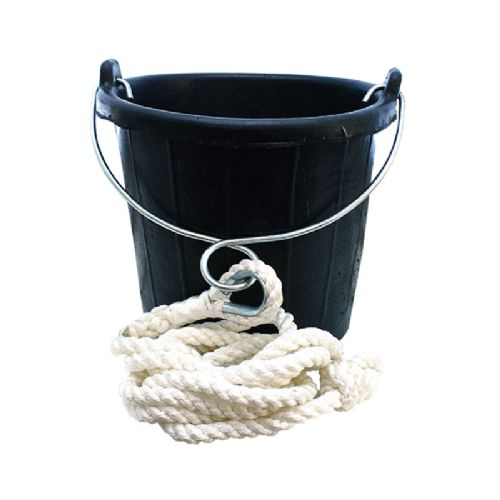 Rubber bag impact resistant 7.5 ltr. w/steel handle, bucket and line