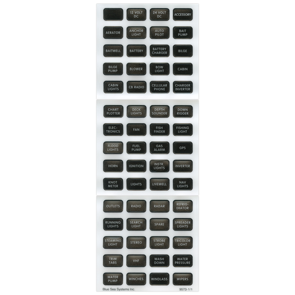 Blue Sea Systems Contura Label Kit black