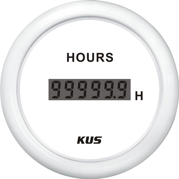 Kus digitaler Betriebsstundenzähler, weiß, 12/24 V