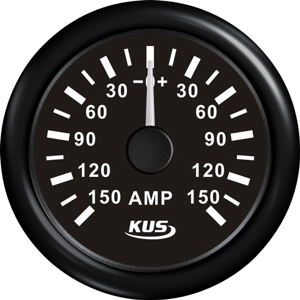 Kus Amperemeter schwarz, mit 150A Shunt 12/24V