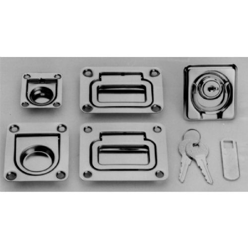 Edelstahl-Bodenwinkel mit Feder 76 x 57 mm