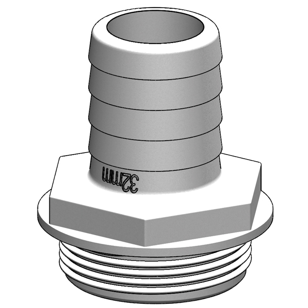 Trudesign Schlauchverbinder 1 1/2" 32mm weiß, für Y-Ventil