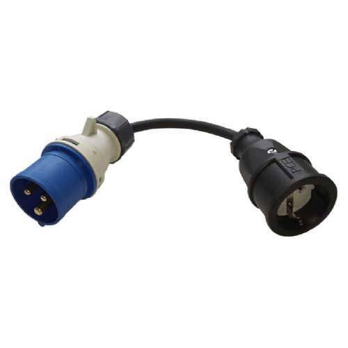 Adapterkabel 230V landstrøm CEE Han - Schuko Hun