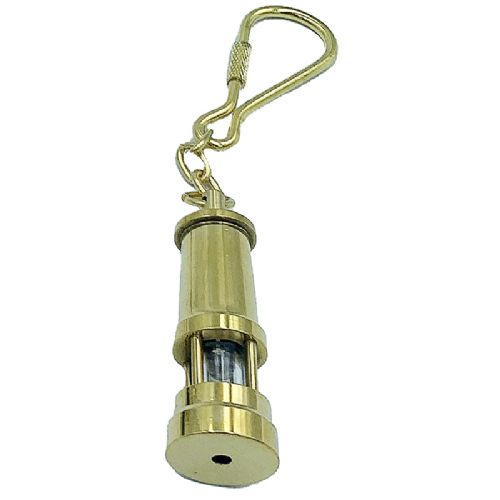 Schlüsselanhänger Messing Grubenlampe mit LED-Licht *