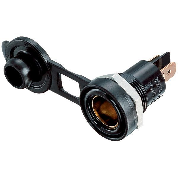 Kleine Einbausteckdose mit Schutzabdeckung 12/24V 16A