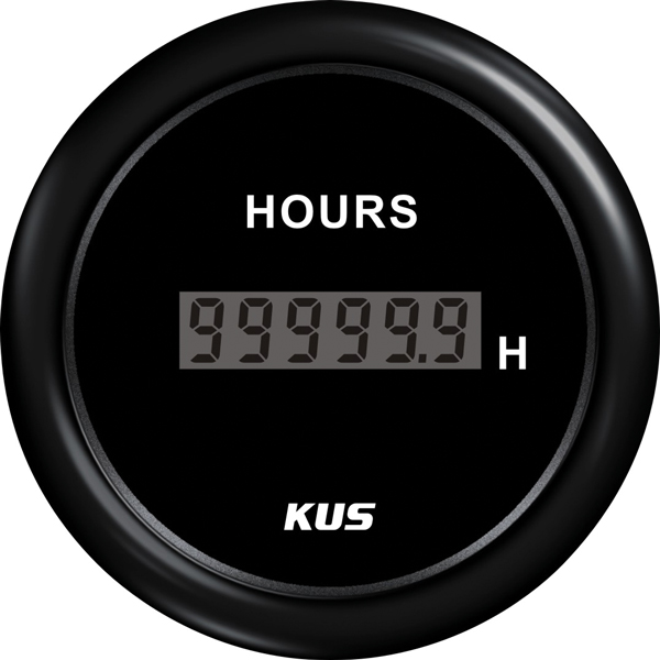 Kus digitaler Betriebsstundenzähler, schwarz, 12/24 V