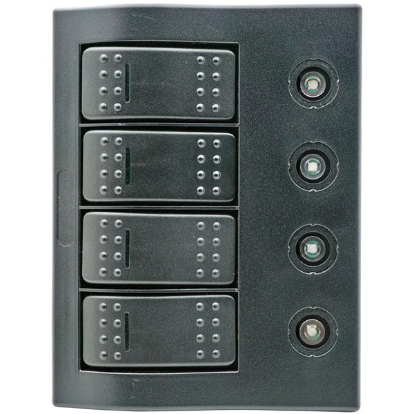 1852 Electric panel with automatic fuses, LED, 3 switches + 1 (on