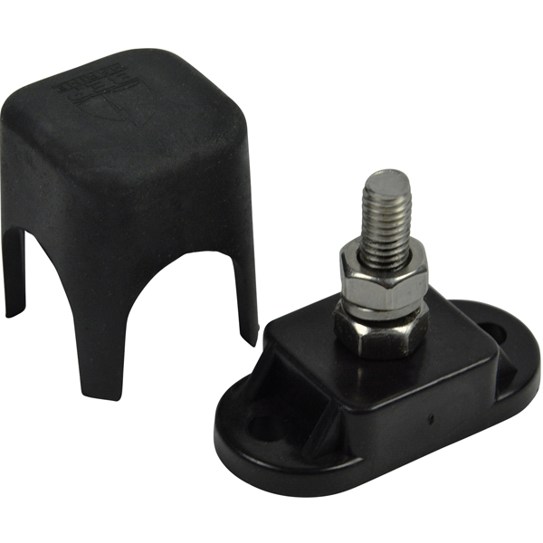Bep terminal block 6mm black, with cover