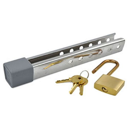 Außenbordmotorschloss RF quadratisch 24 cm mit Messingvorhängeschloss N0200240