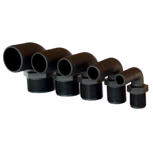 Trudesign Schlauchverbinder 90° Composite schwarz 1 1/4" 32mm