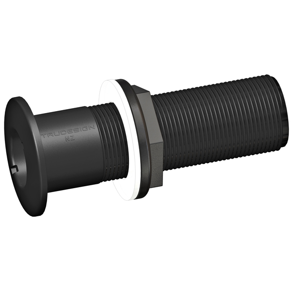 Trudesign Rumpfdurchdringung lang, schwarzer Verbundwerkstoff 3/4"