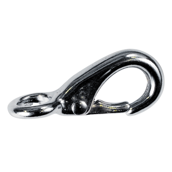 1852 Carabiner with eye nickel-plated brass 85mm